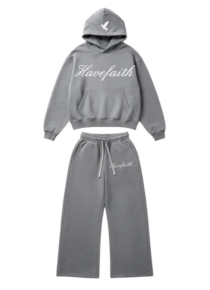 "TEN FE" — CONJUNTO DE SUDADERA CON CAPUCHA Y PANTALÓN DEPORTIVO PARA HOMBRE