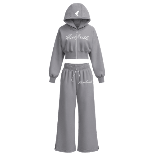 “TEN FE” — CONJUNTO DE PANTALONES DEPORTIVOS Y SUDADERA CON CAPUCHA PARA MUJER