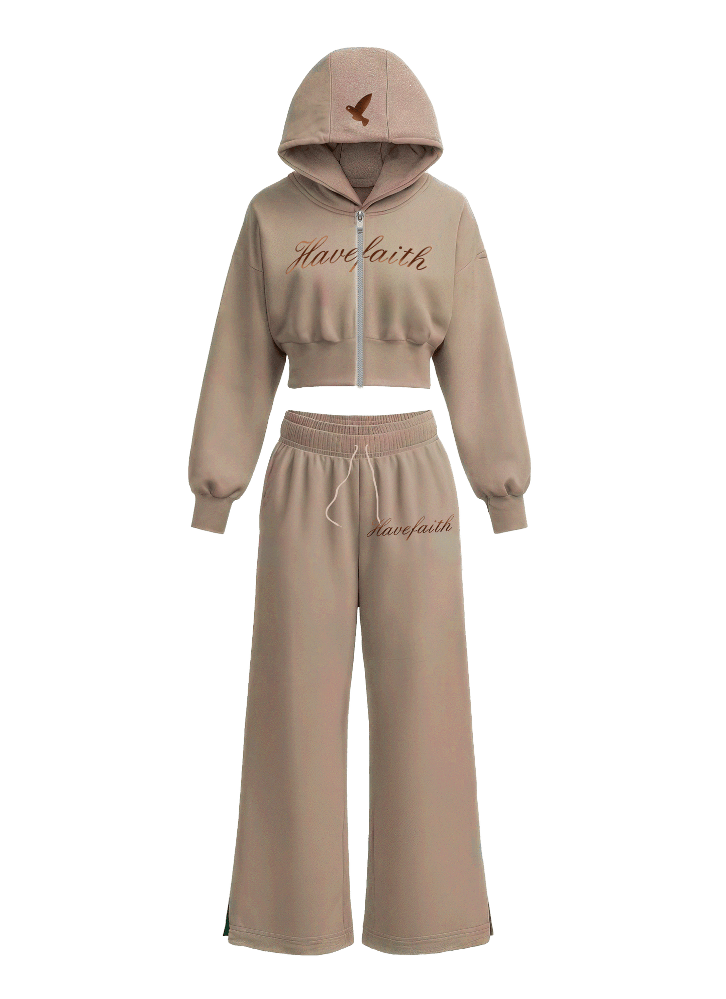 “TEN FE” — CONJUNTO DE PANTALONES DEPORTIVOS Y SUDADERA CON CAPUCHA PARA MUJER