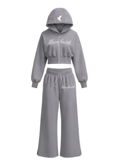 “TEN FE” — CONJUNTO DE PANTALONES DEPORTIVOS Y SUDADERA CON CAPUCHA PARA MUJER